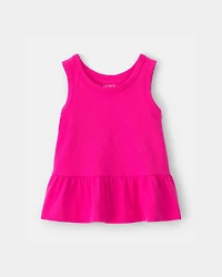 Baby Girl Peplum Tank Top - Pink
