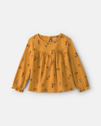 Toddler Girl Western Long-Sleeve Top - Yellow