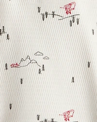 Baby Boy Skiing Henley T-Shirt - Cream