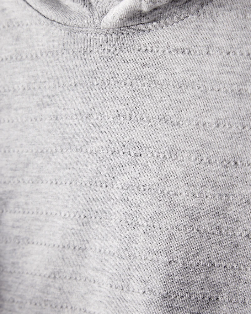 Baby Boy Cotton Long-Sleeve Hooded Top - Grey