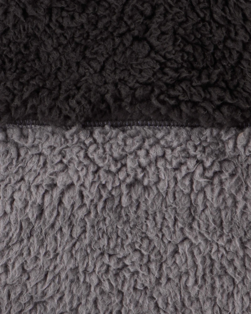 Boys Sherpa Sleeveless Vest - Grey