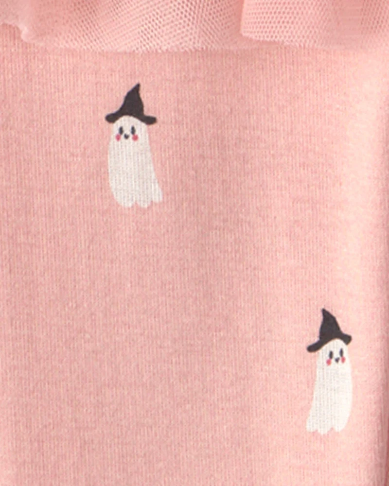 Baby Girl 2-Piece 'Mommy's Little Boo' Halloween Long-Sleeve Bodysuit & Pant Set - Cream/Pink