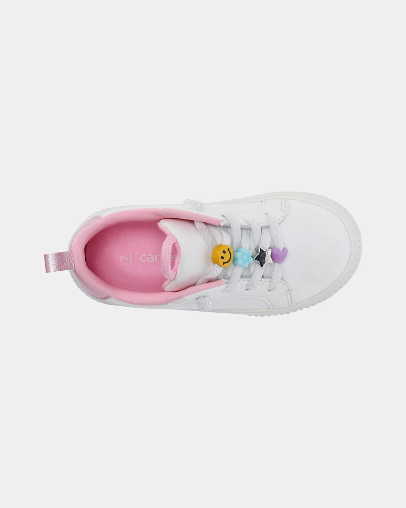 Toddler Girl Charm Casual Sneakers - White/Pink
