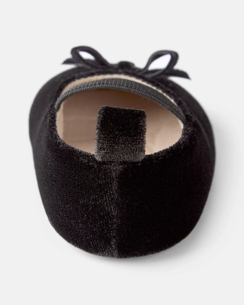 Baby Girl Bow Mary Jane Dress Shoes - Black