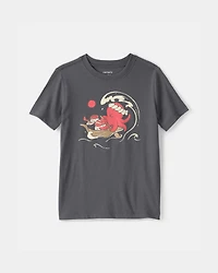 Toddler Boy Sushi Octopus Graphic Tee - Grey