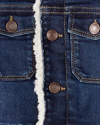 Baby Boy Sherpa Denim Jacket - Dark Wash
