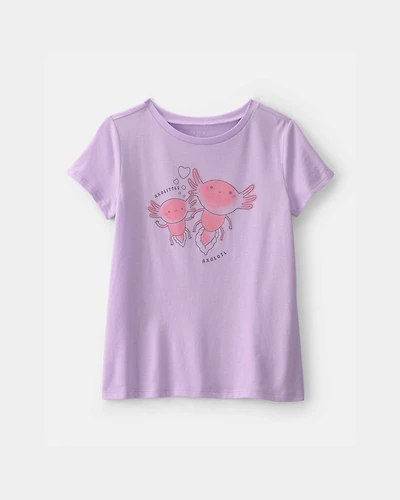 Girls Axolotl Graphic Tee - Purple