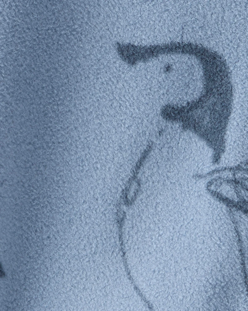 Baby Boy Penguin Microfleece Zip-Up Jacket - Blue