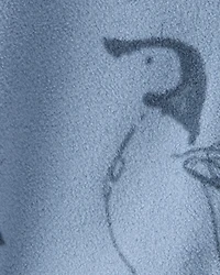 Baby Boy Penguin Microfleece Zip-Up Jacket - Blue