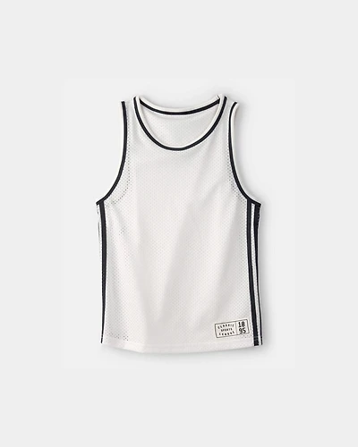 Boys Active Mesh Tank - White