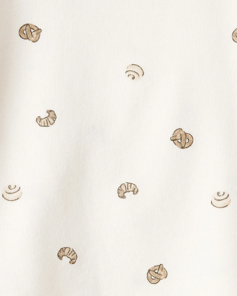 Baby Boy Pastry Print Long-Sleeve Tee - Cream