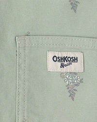 Toddler Girl Floral Canvas Jacket - Green