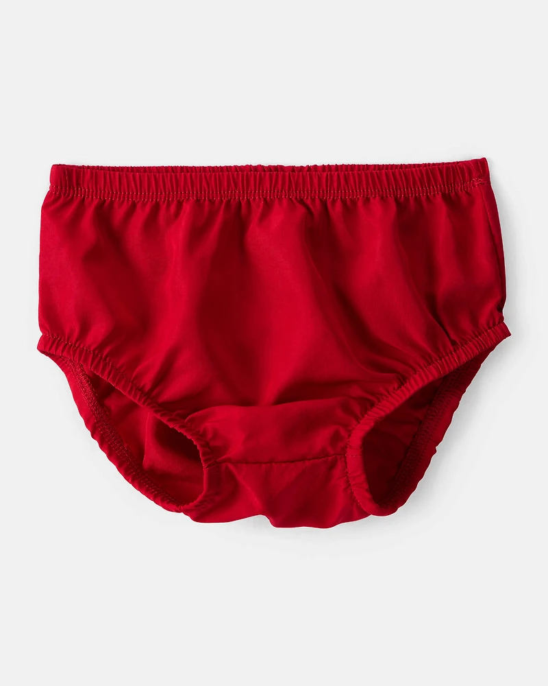 Baby Girl Special Occasion Plaid Print Short-Sleeve Dress - Red