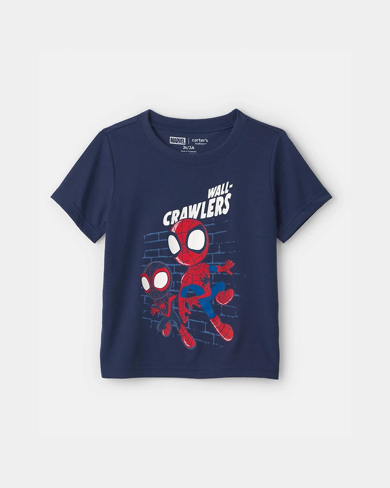 Toddler Boy 2-Piece ©Marvel Spider-Man Short-Sleeve Pajama Set - Blue/Grey