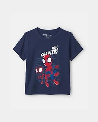 Toddler Boy 2-Piece ©Marvel Spider-Man Short-Sleeve Pajama Set - Blue/Grey