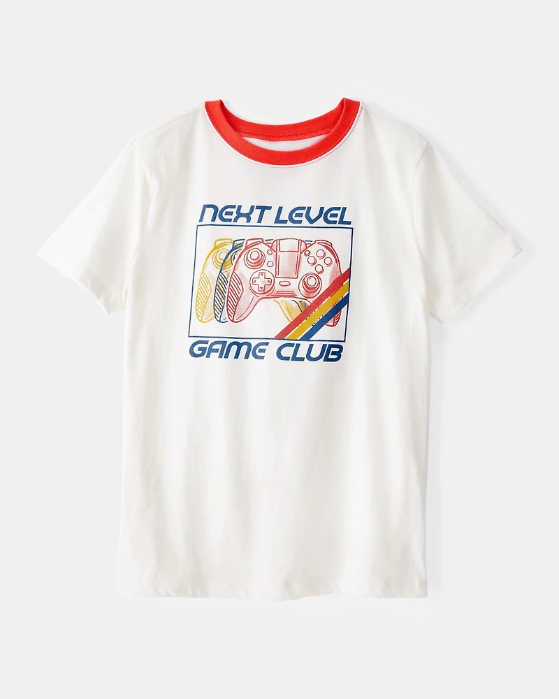 Boys Game Club Short-Sleeve Graphic Tee - White