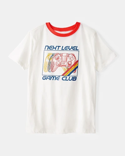 Boys Game Club Short-Sleeve Graphic Tee - White