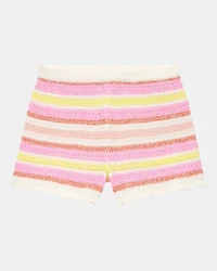Kid Striped Crotchet Knit Shorts