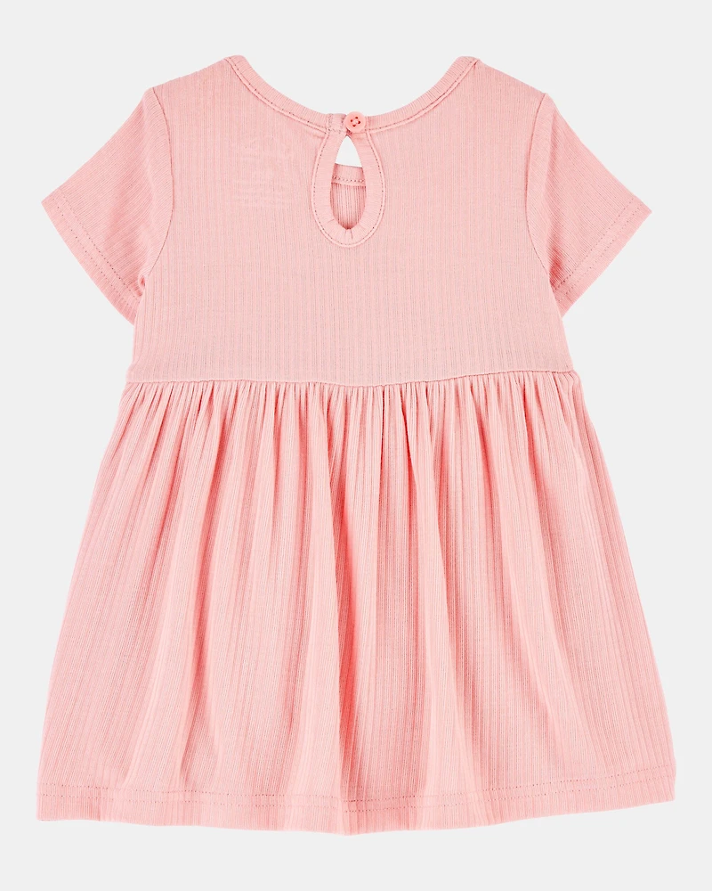 Baby Girl Solid PurelySoft Bodysuit Dress - Pink