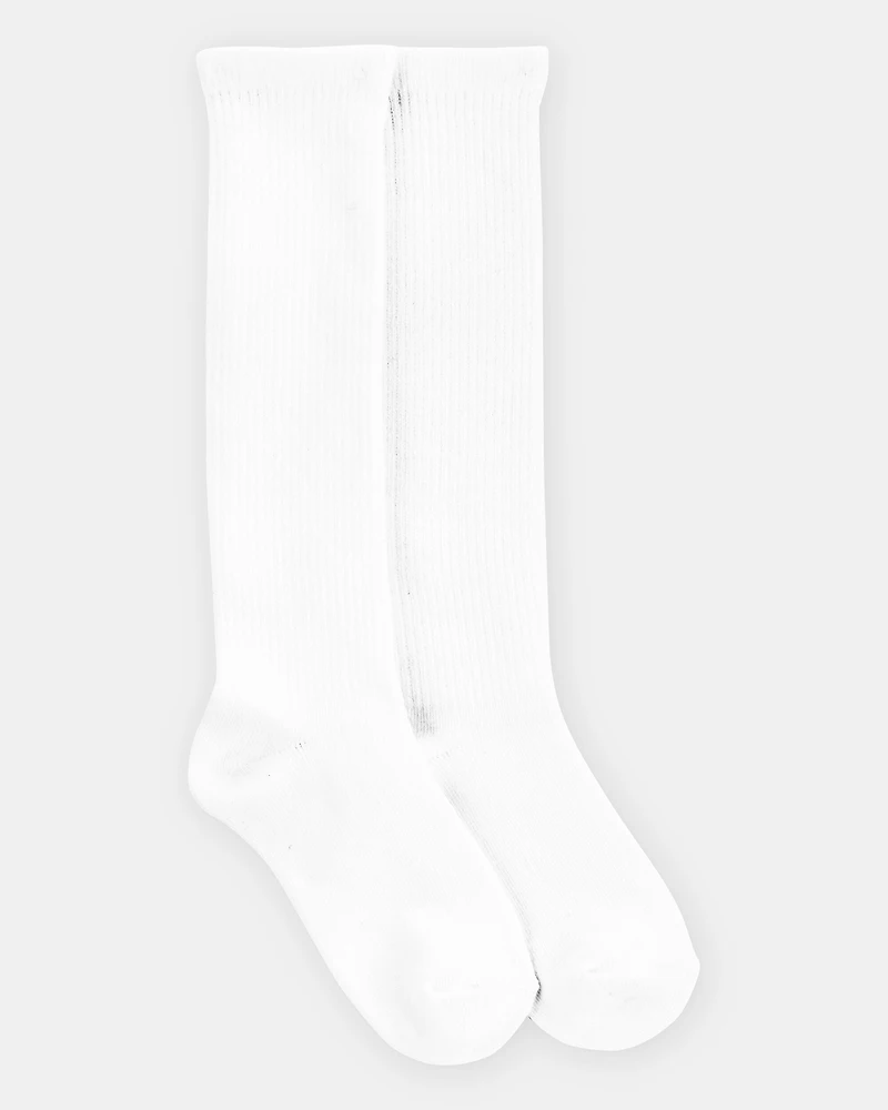 Kid 2-Pack Knee High Socks - White