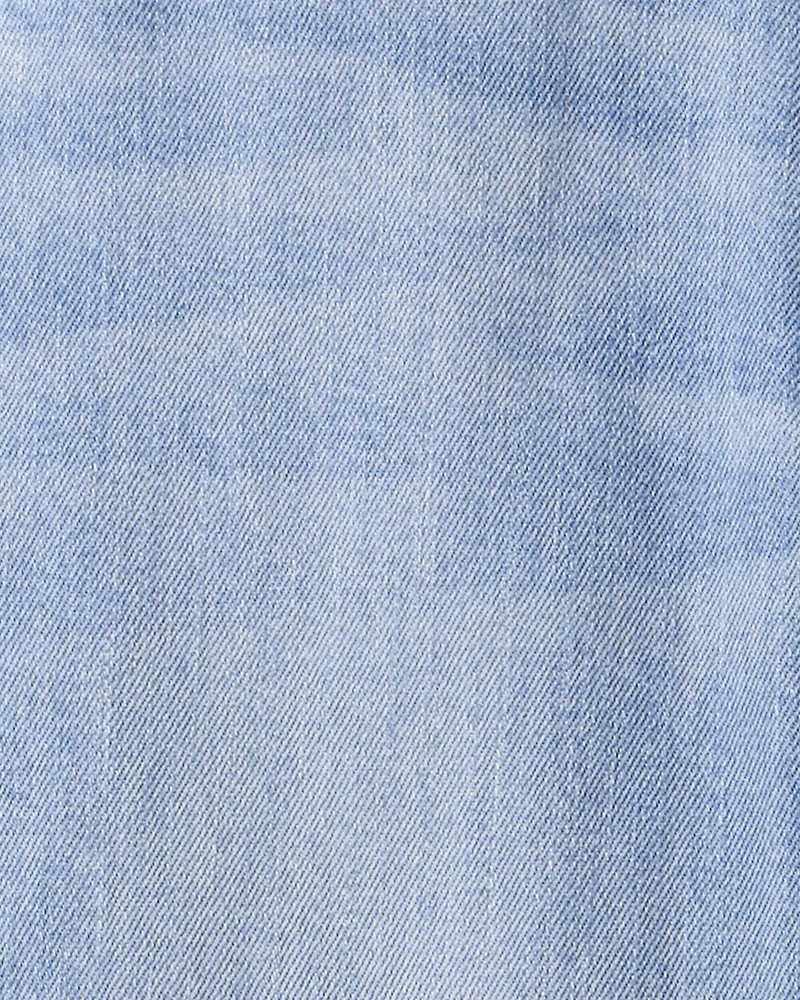 Girls Denim Overalls - Light Wash