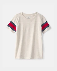 Boys Striped Short-Sleeve T-Shirt - Cream