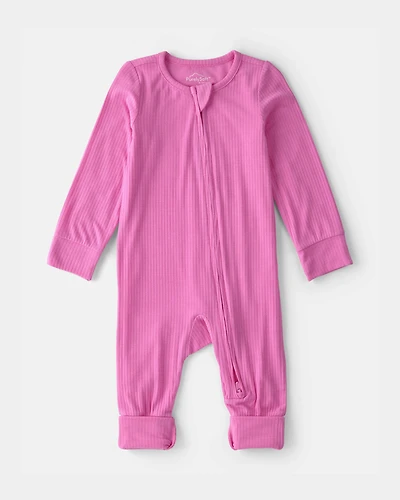 Baby Girl PurelySoft 2-Way Zip Snug Fit Sleep & Play Pajamas - Pink