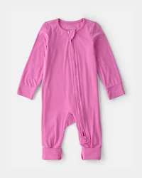 Baby Girl PurelySoft 2-Way Zip Snug Fit Sleep & Play Pajamas - Pink