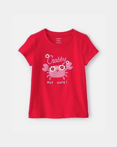 Toddler Girl Crab Graphic Tee - Red