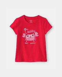 Toddler Girl Crab Graphic Tee - Red