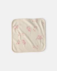 Baby Girl 6-Pack Bunny Terry Washcloths - Pink