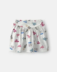 Girls 'Go Team' Cotton Skort - Grey