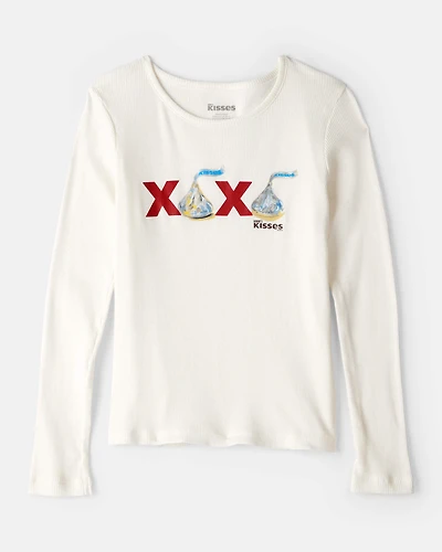 Girls Hershey Kisses XOXO Long-Sleeve Top - Cream