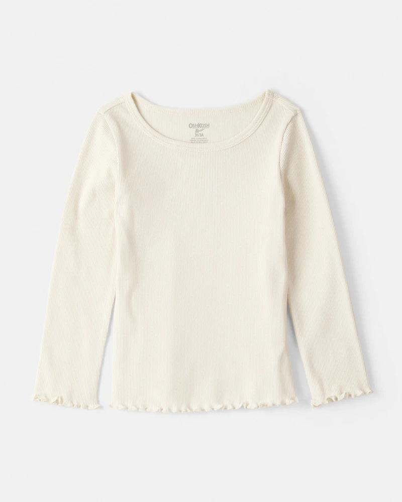 Toddler Girl Hickory Stripe Knit-Like Denim Jumper Set - Blue/Cream