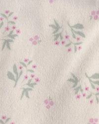 Baby Floral Plush Blanket - Purple/Ivory