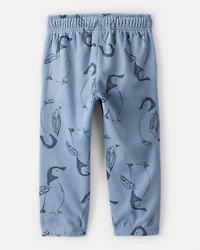 Toddler Boy Penguin Fleece Joggers - Blue