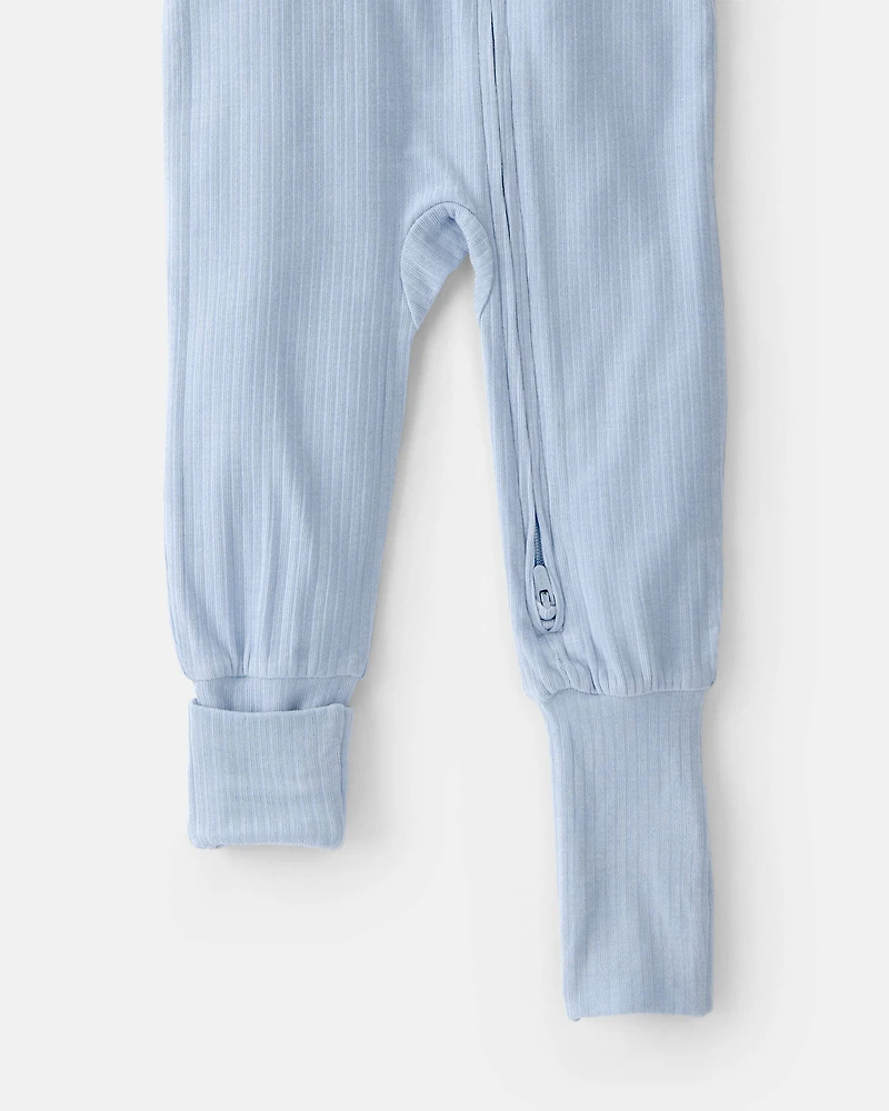 Baby PurelySoft 2-Way Zip 1-Piece Pajama - Blue
