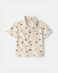 Toddler Boy 2-Piece Beach Button-Down Shirt & Short Set - Ivory