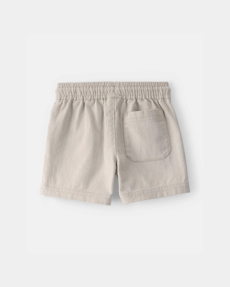 Baby Boy Twill Shorts - Light Khaki