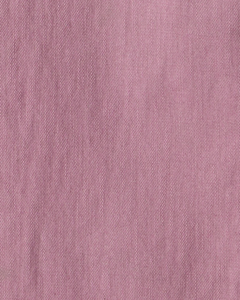 Girls Button-Front Straight Leg Pants - Purple