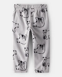 Toddler Boy Polar Bear Fleece Joggers - Grey