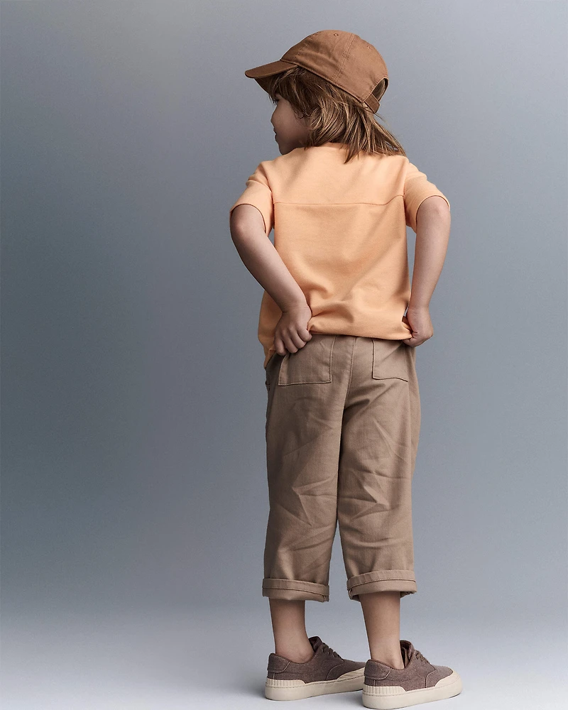 Toddler Boy Henley Tee - Light Orange