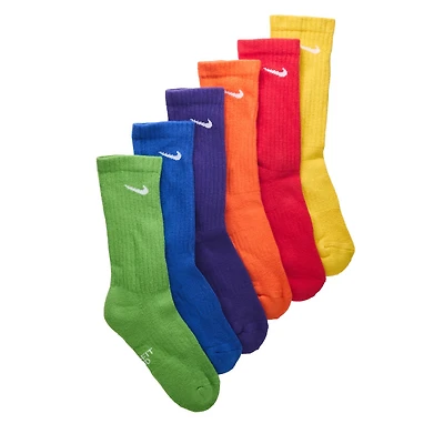 Kids' 6 Pack Youth Medium Cushioned Crew Socks