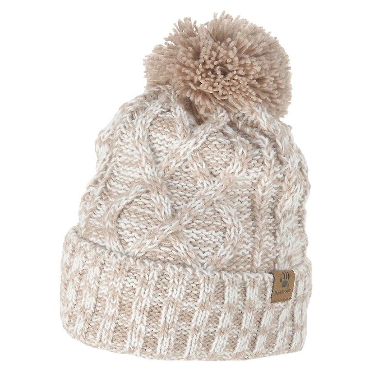 Women's Cable Pom Beanie Knit Hat