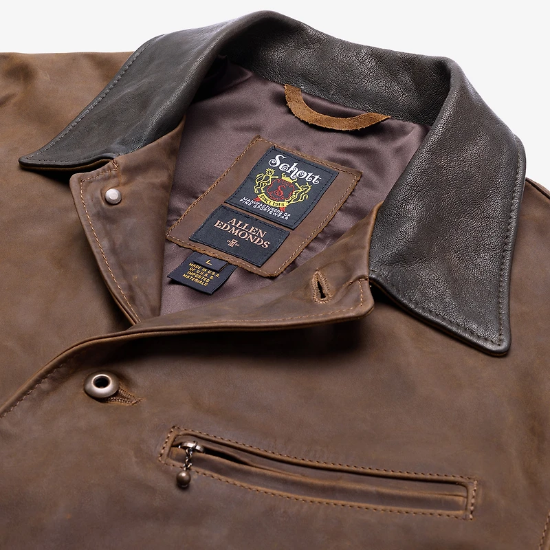 Schott® N.Y.C. X Allen Edmonds Leather Barn Jacket