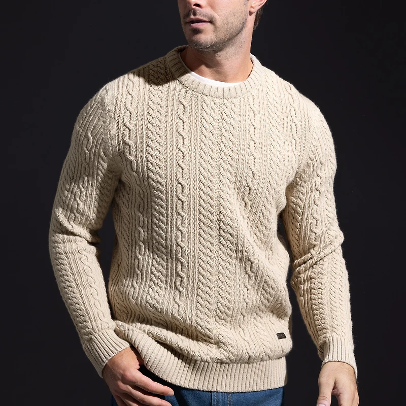 Barbour Lowfen Cable-knit Crewneck Sweater