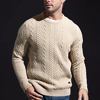 Barbour Lowfen Cable-knit Crewneck Sweater