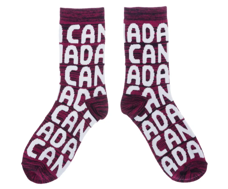 Pink Canada Wrapped Text Socks