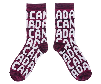 Pink Canada Wrapped Text Socks