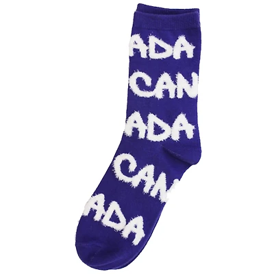 Purple Canada Wrapped Text Socks